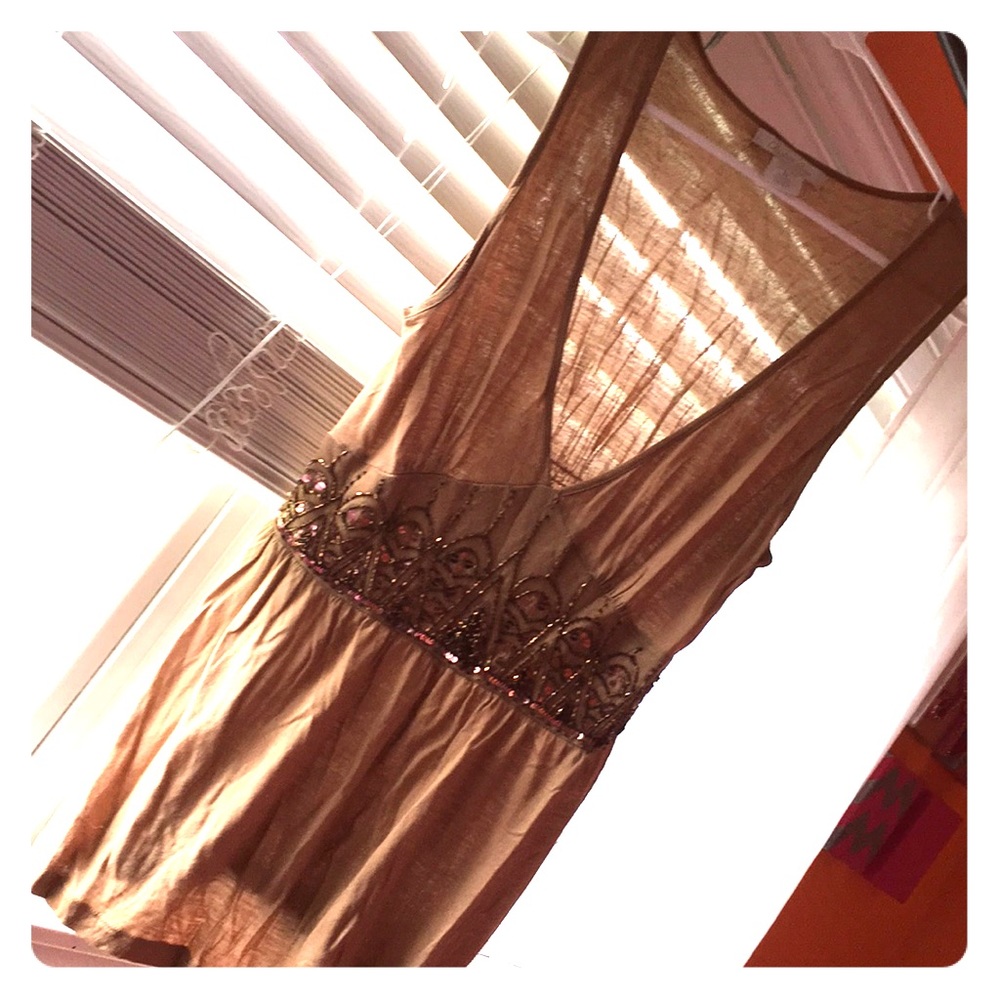 Charlotte Russe gorgeous deep-V beaded tank